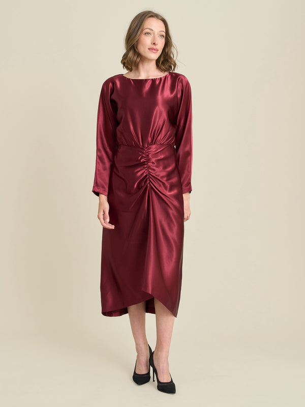 Tara Satin Midi Dress