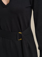 Tia Midi Dress With Belt & Long Sleeves