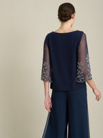 Tilly Embellished Sheer Sleeve Top