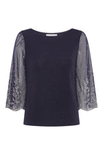 Tilly Embellished Sheer Sleeve Top