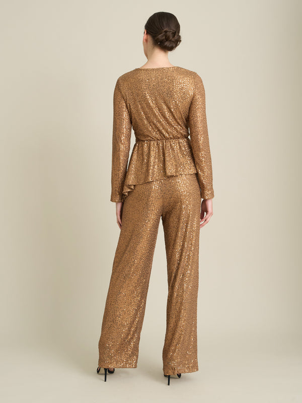 Pixie Sequin Blouse with Faux wrap Front