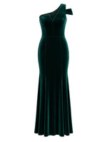 Ruthie Velvet One Shoulder Maxi Dress