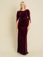 Shakira Velvet Maxi Dress With Back Piece
