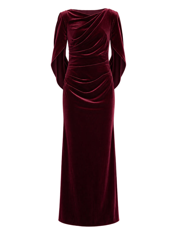 Shakira Velvet Maxi Dress With Back Piece