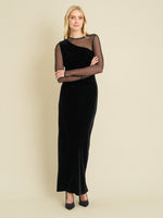 Rhonda Velvet Mesh Maxi Dress