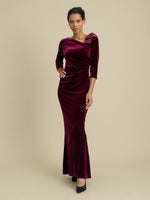 Trudie Velvet Ruched Maxi Dress
