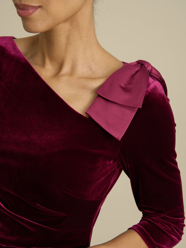 Trudie Velvet Ruched Maxi Dress