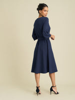 Viv Jewel Neck Belted Flare Dress