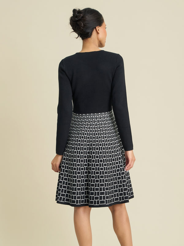 Aidee Geometric Print Knit Dress