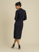 Albany Black Knit Midi Dress