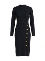 Albany Black Knit Midi Dress