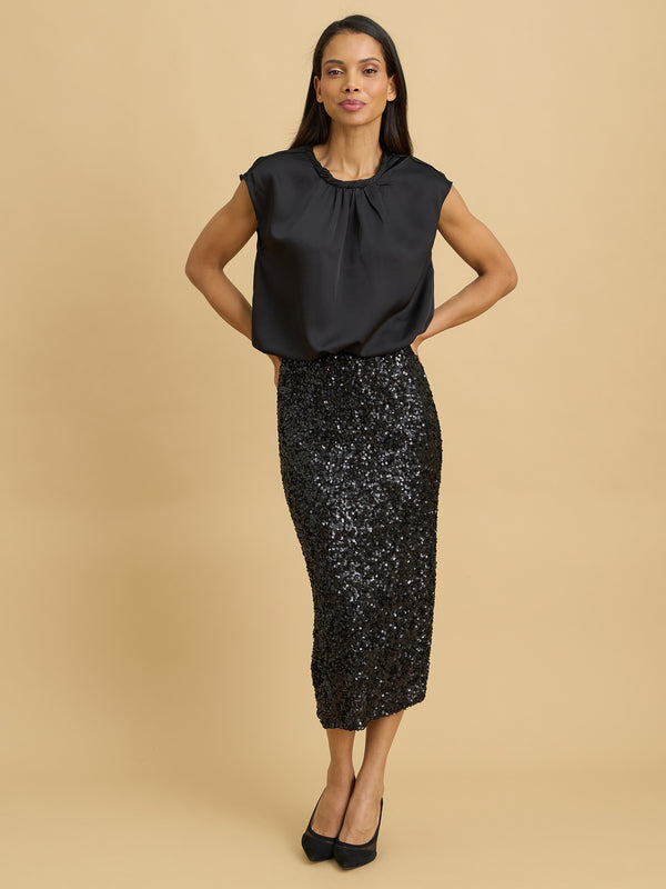 Kisha Sequin Pencil Skirt