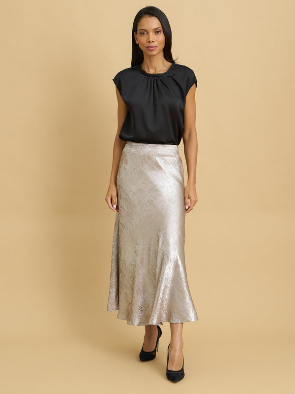 Willa Bashed Metallic Skirt