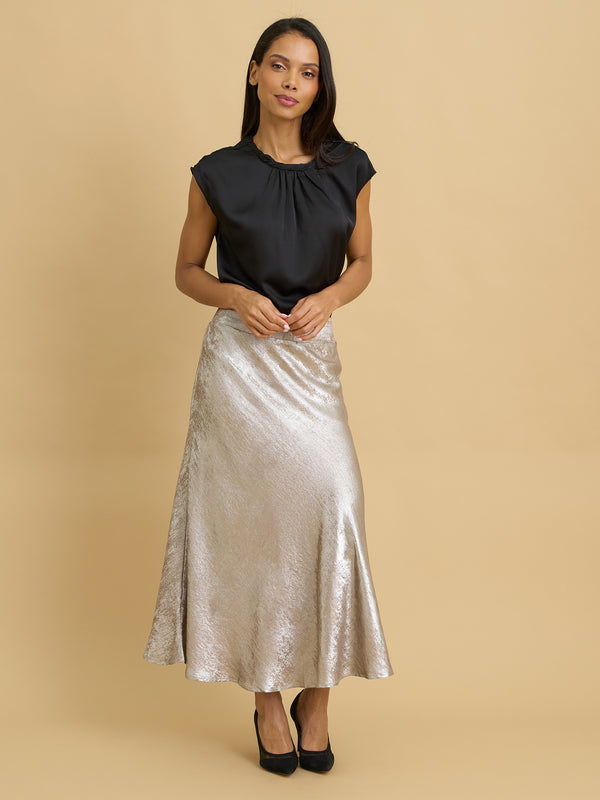 Willa Bashed Metallic Skirt