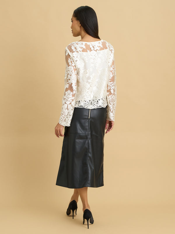 Rixa Long Sleeves Scallop Hem Top