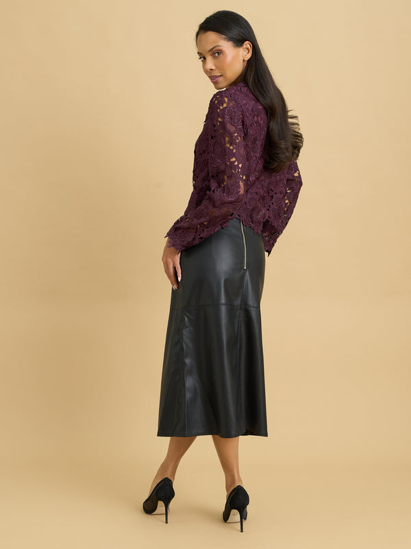 Thais Faux Leather Skirt