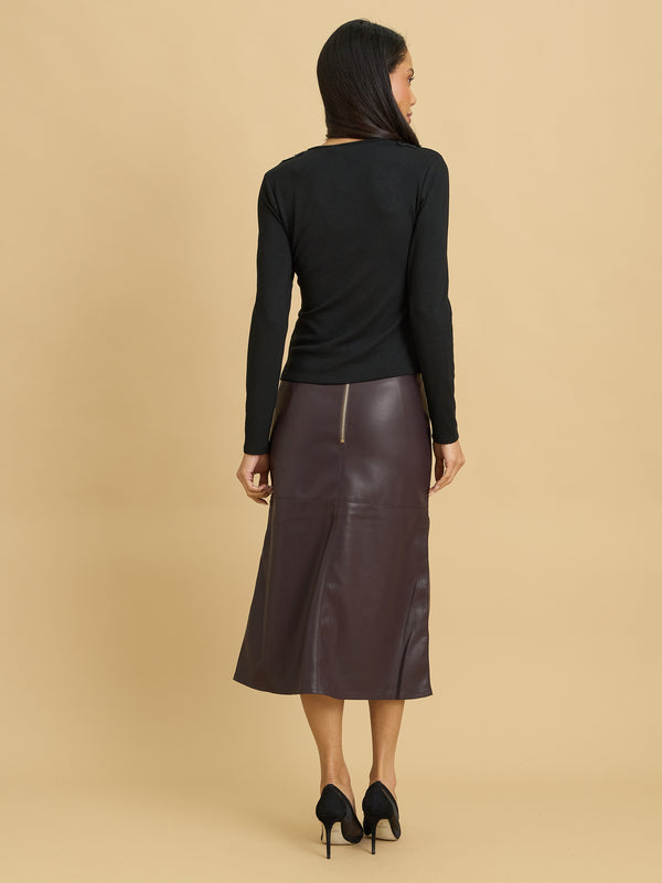 Thais Faux Leather Skirt