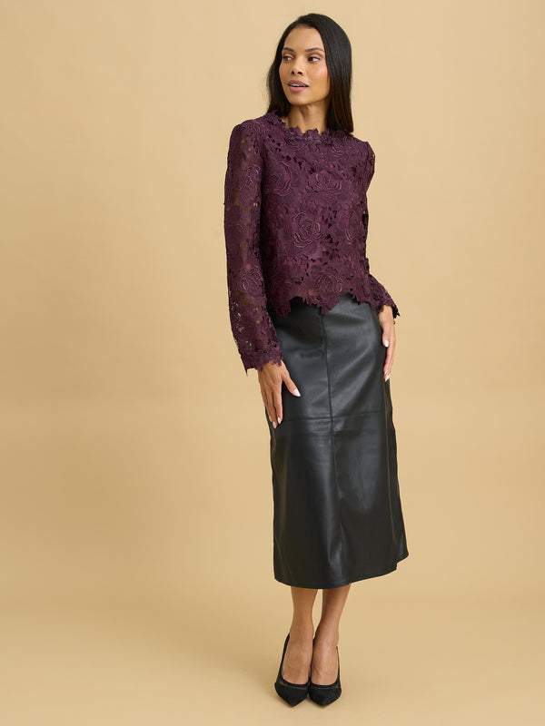 Peta Guipure Lace Top