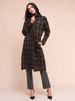 Alison Sheri Knit Checkered Coat