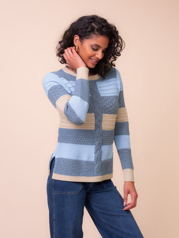 Alison Sheri Stripe Knit W/ Removable Neck