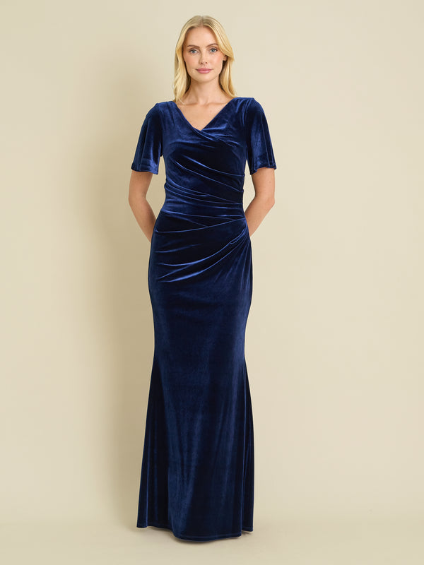 Minka Velvet Maxi Dress With Cowl Neck