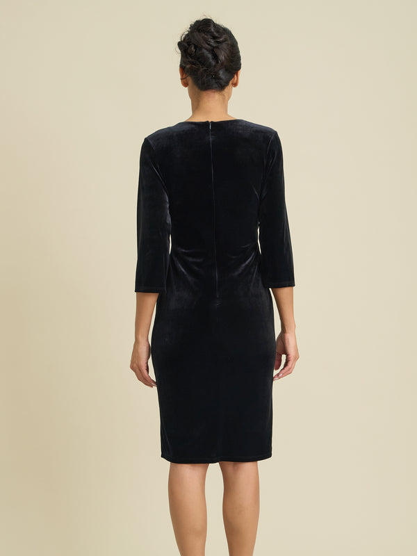 Rachael Velvet Dress With Gold Trim