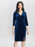 Rachael Velvet Dress With Gold Trim