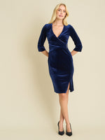 Rachael Velvet Dress With Gold Trim