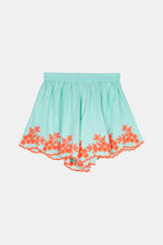 Piti Cuiti Guadalupe Aqua Blouse And Shorts Set