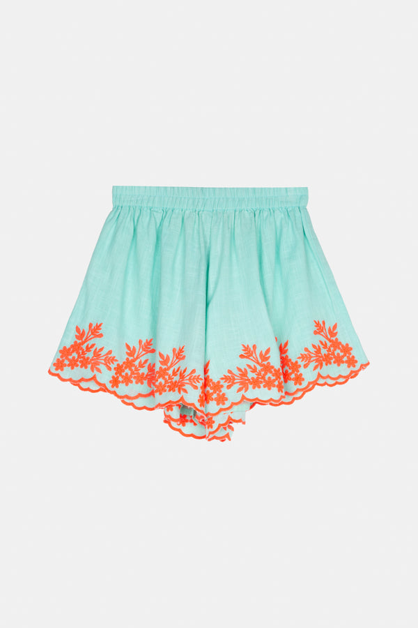 Piti Cuiti Guadalupe Aqua Blouse And Shorts Set
