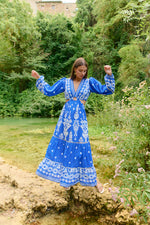 Piti Cuiti Blue Grecia Maxi Dress