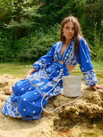 Piti Cuiti Blue Grecia Maxi Dress