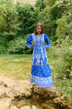 Piti Cuiti Blue Grecia Maxi Dress