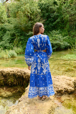Piti Cuiti Blue Grecia Maxi Dress