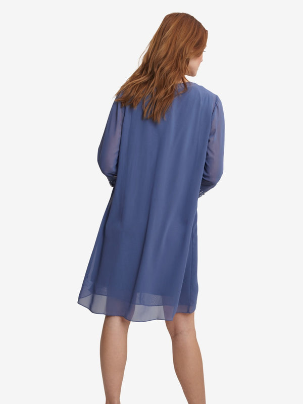 Joseline Chiffon Dress and Jacket With Beaded Neckline