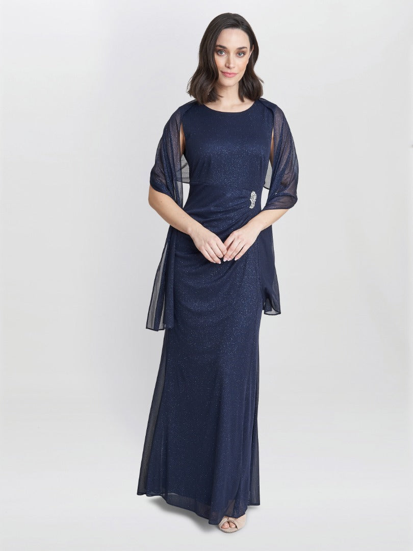 Alicia Maxi Dress With Embellishment And Matching Shawl Gina Bacconi Alicia Maxi Dress With Embellishment And Matching Shawl Gina Bacconi