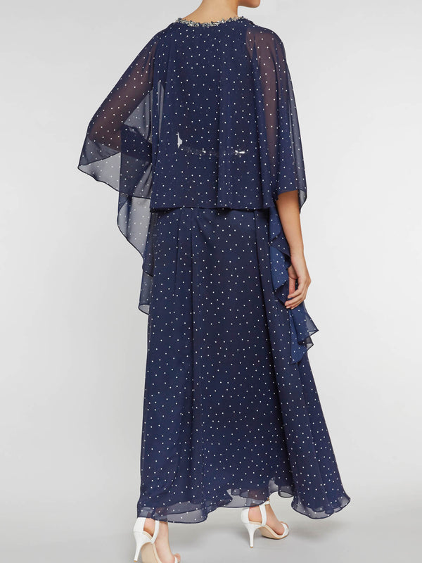 Spotted chiffon shawl