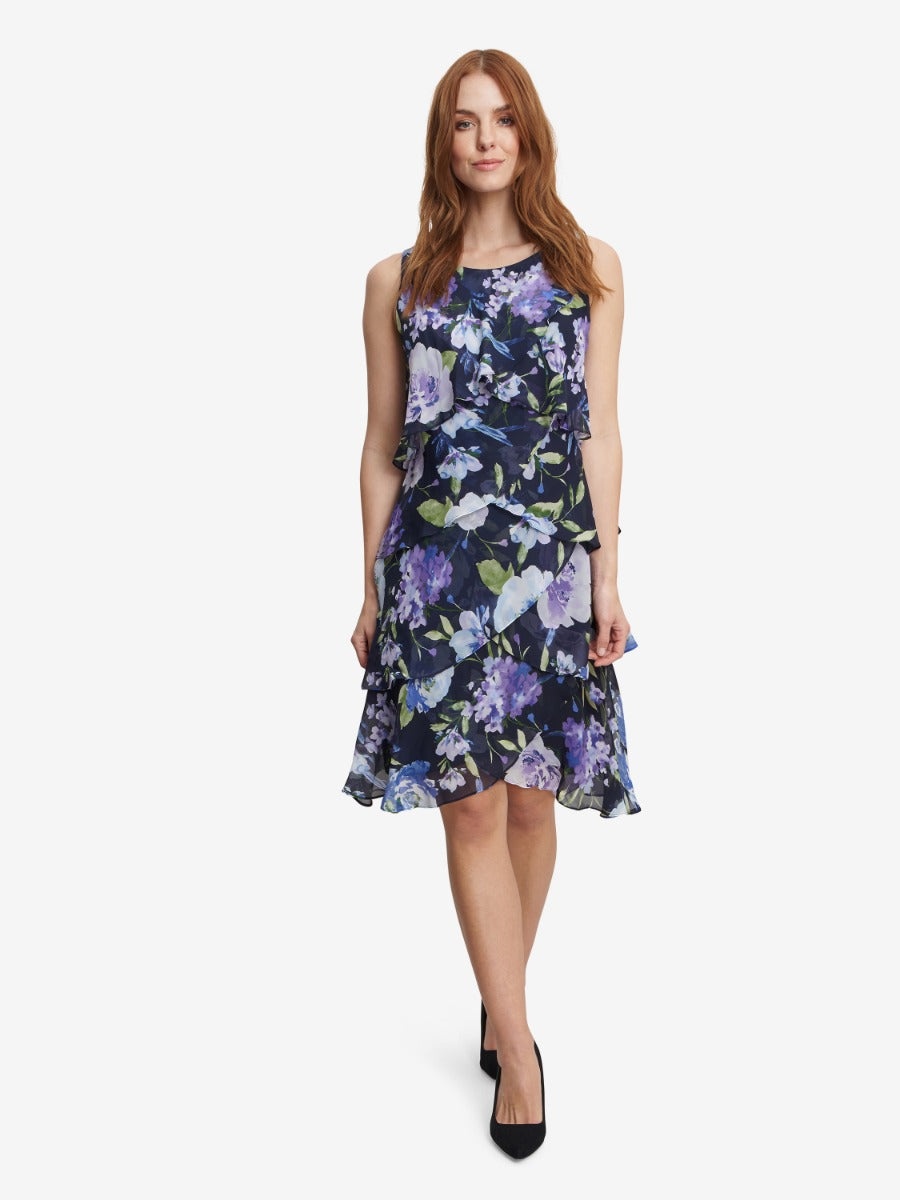 Hallie Floral Layered Chiffon Dress Gina Bacconi Hallie Floral Layered Chiffon Dress Gina Bacconi