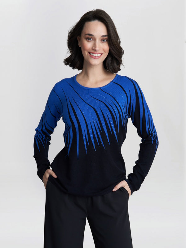 Manuela Abstract Print Jumper With Diamantes