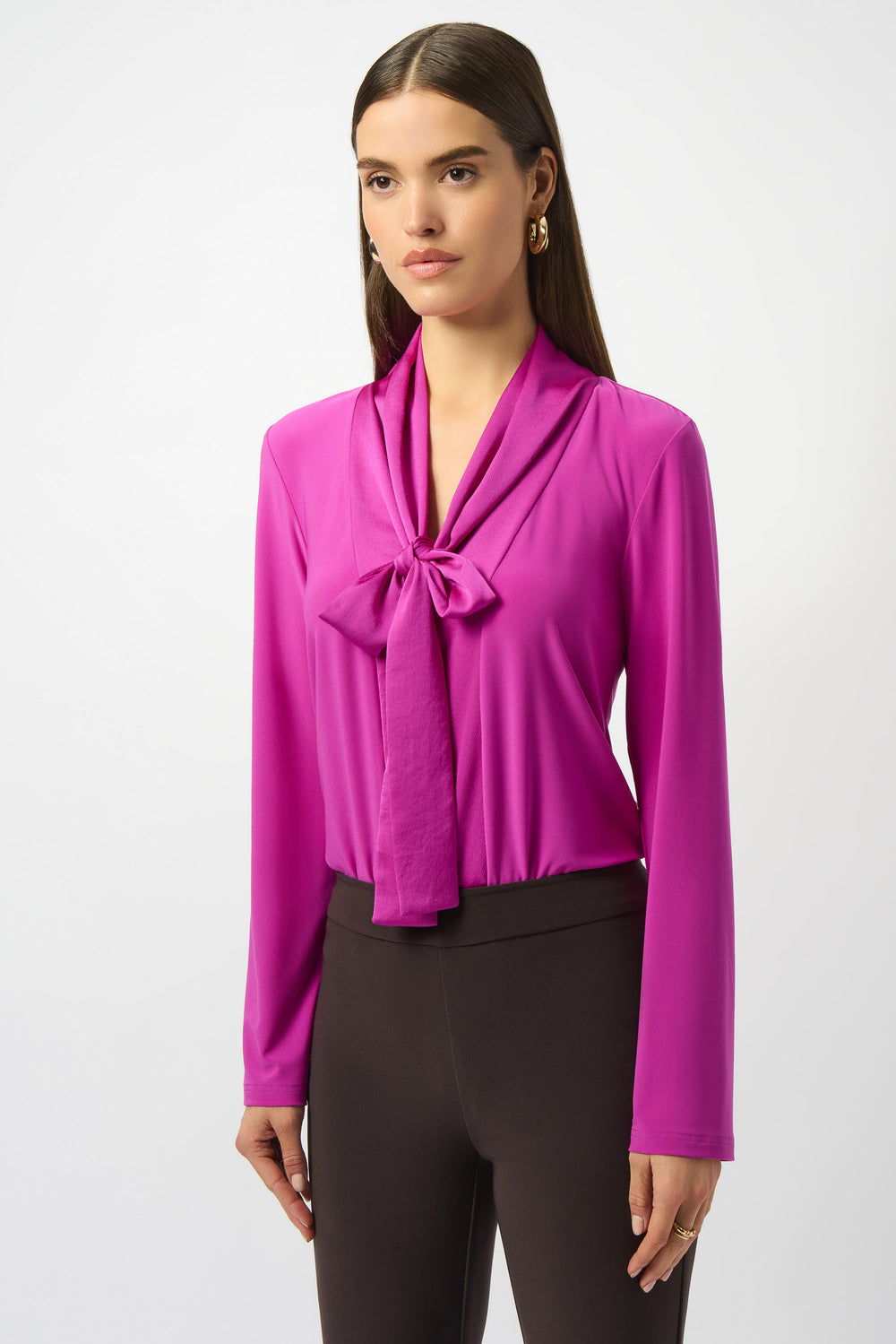 Joseph Ribkoff Silky Knit And Satin Straight Tunic