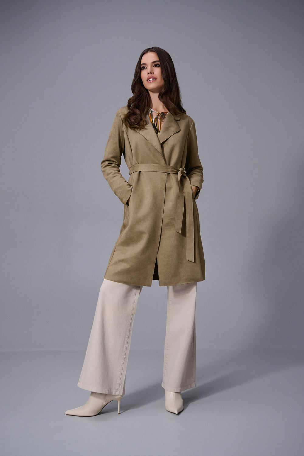 Joseph Ribkoff Scuba Suede Straight Coat