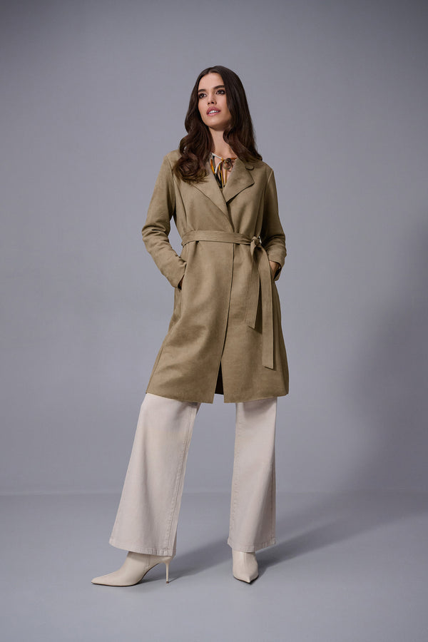 Joseph Ribkoff Scuba Suede Straight Coat