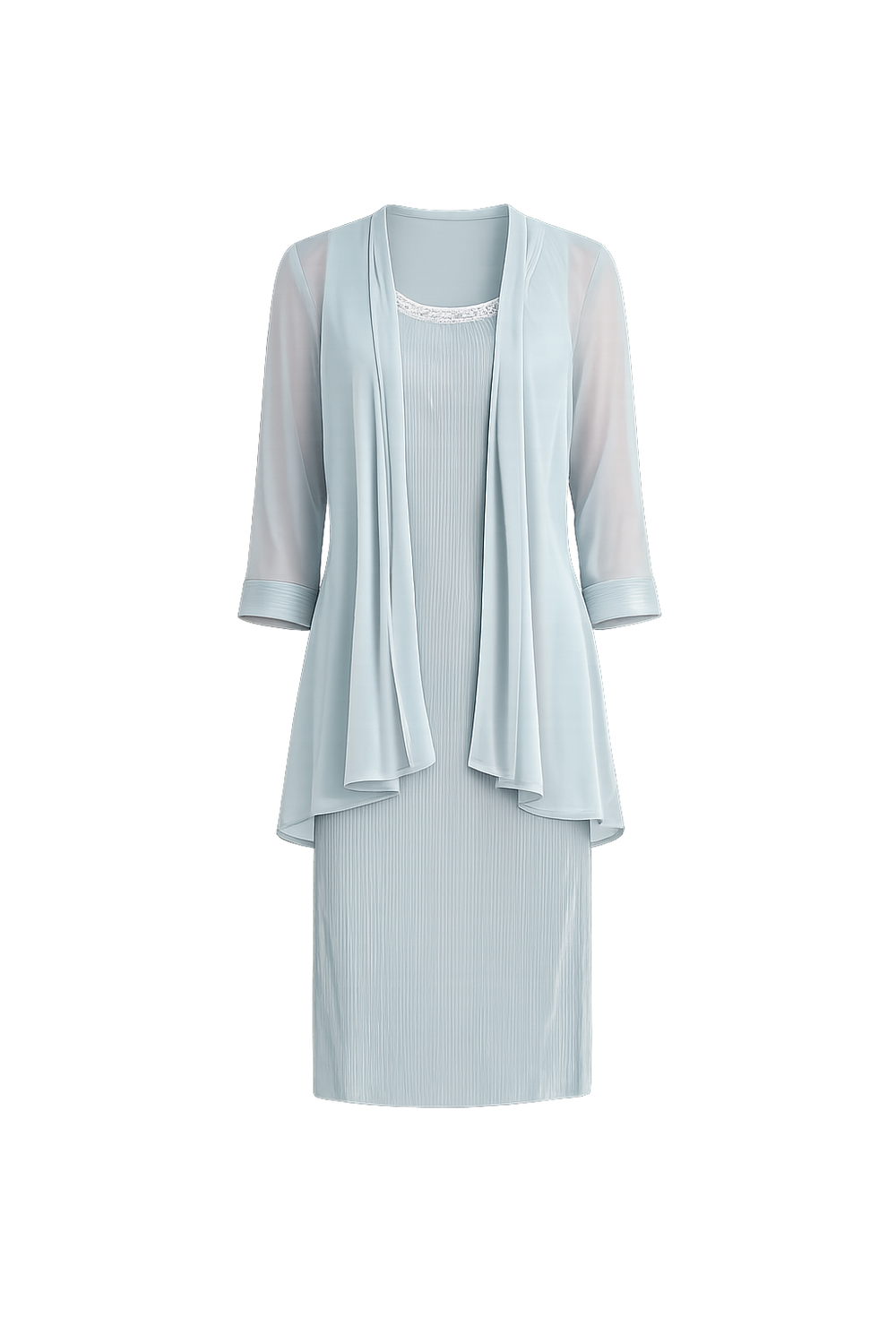 Sue-Ann Pleated Dress And Chiffon Jacket