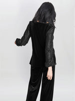 Ines Velvet Blouse With Sequin Bubble Sleeves