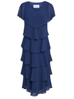 Rebecca Midi Tiered Dress With Shoulder Trim