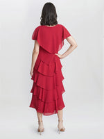 Tessa Midi Tiered Dress With Shoulder Trim