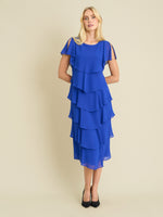 Tessa Midi Tiered Dress With Shoulder Trim