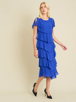 Tessa Midi Tiered Dress With Shoulder Trim