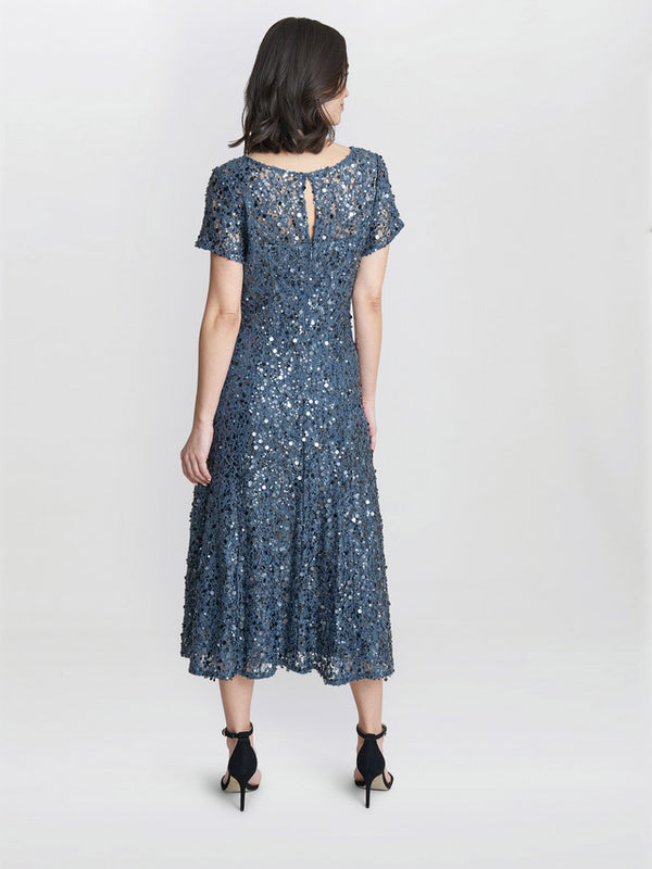 Andrea A-Line Dress With Illusion Neckline