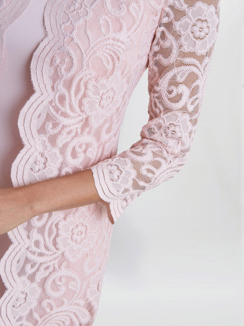Clarabelle Mock Lace Jacket And Crepe Dress Gina Bacconi Clarabelle Mock Lace Jacket And Crepe Dress Gina Bacconi